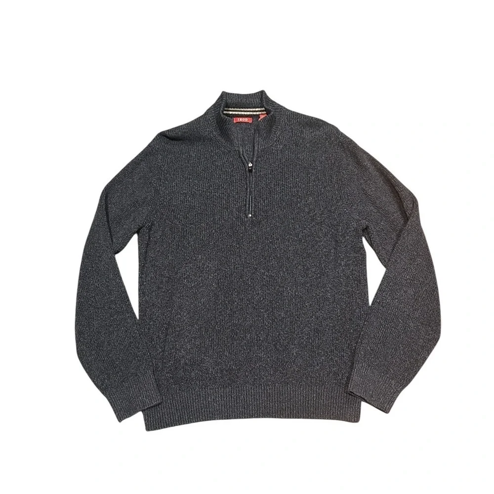 Izod Men's Navy Blue Advantage Pullover Soft Sweater Long Sleeve 1/4 Zip Size XL